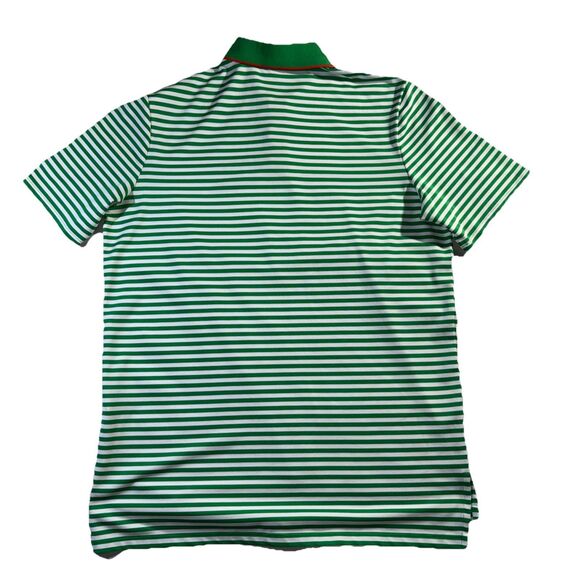 RLX by Ralph Lauren Golf Polo Men's Size Medium Green and White Stripe - Picture 7 of 7